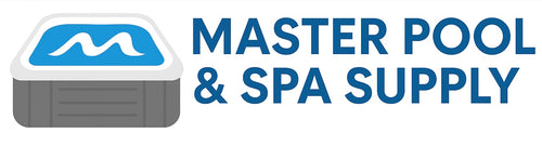 Logo of Master Pool & Spa Supply with a blue and gray design.